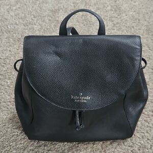 Kate Spade Black Leather Backpack